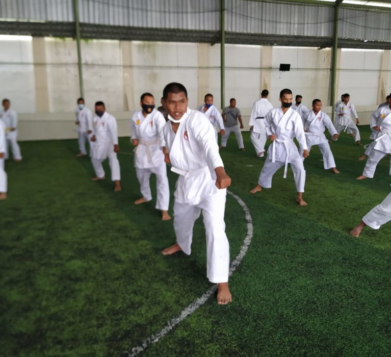 Pelatihan beladiri Karate Satpol PP dan Damkar Prov.Kalsel